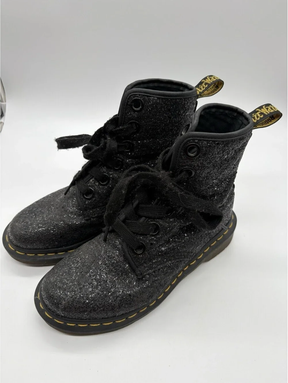 Dr Martens Black Glitter Farrah 1460 Women’s SZ 6 Boots